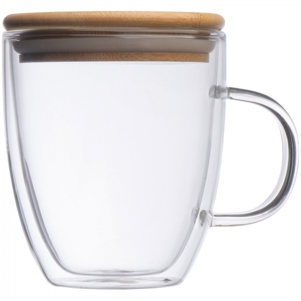 Logo trade corporate gifts picture of: Double-walled glass cup GERTHE 350 ml