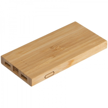 Logo trade promotional merchandise photo of: Bamboo power bank KATOWICE