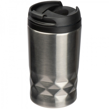 Logo trade promotional items picture of: Stainless steel mug with lid ROMA 250 ml