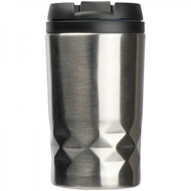 Logo trade promotional merchandise image of: Stainless steel mug with lid ROMA 250 ml