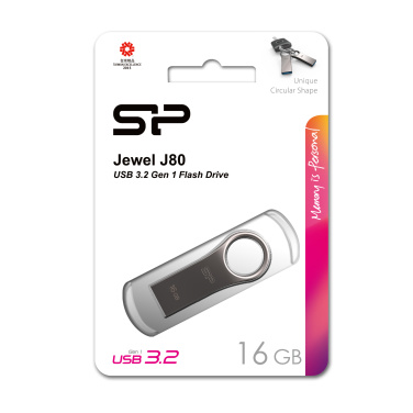 Logo trade business gifts image of: Pendrive 3.0 Silicon Power JEWEL J80 TITANIUM 16GB