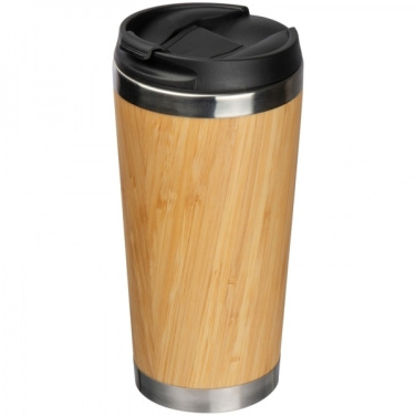 Logo trade promotional items image of: Stainless steel mug BAMBOOGARDEN 400 ml