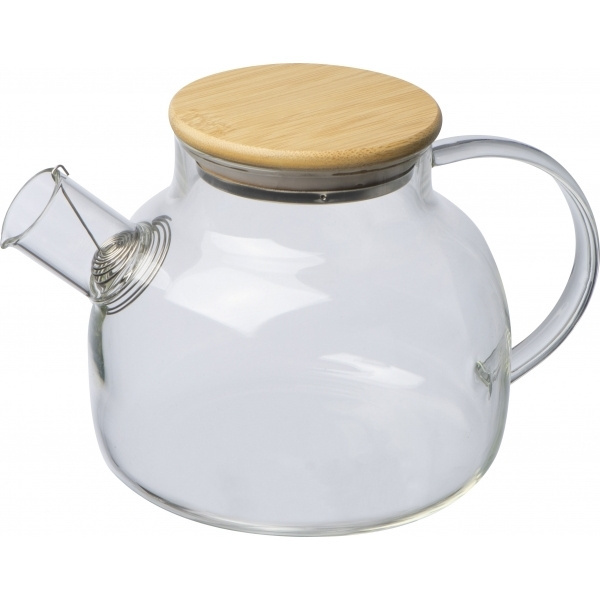 Logo trade corporate gifts picture of: Glass jug with bamboo lid FRANKFURT 1000ml