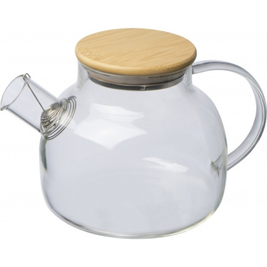 Logotrade promotional items photo of: Glass jug with bamboo lid FRANKFURT 1000ml