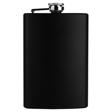 Logo trade promotional giveaways image of: Hip flask OLYMPOS Schwarzwolf