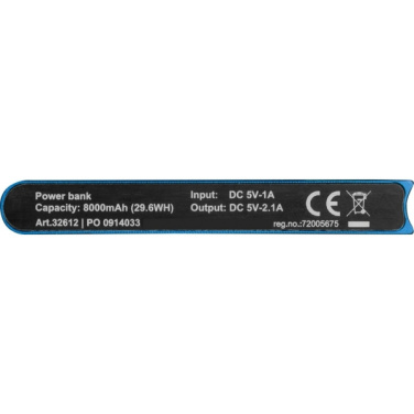 Logo trade promotional gifts image of: Power bank 8 000 mAh WOLFSBERG