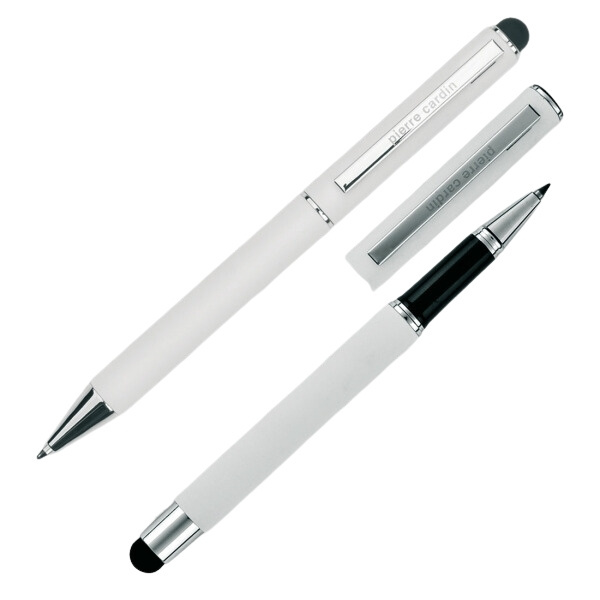 Logotrade corporate gift picture of: Writing set ballpoint pen & roller soft touch CLAUDIE