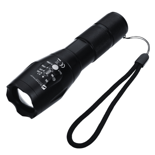 Logotrade promotional merchandise picture of: Flashlight DELGADA Schwarzwolf