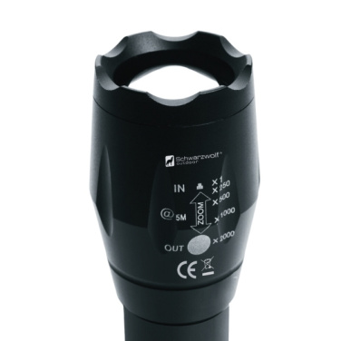 Logo trade promotional item photo of: Flashlight DELGADA Schwarzwolf