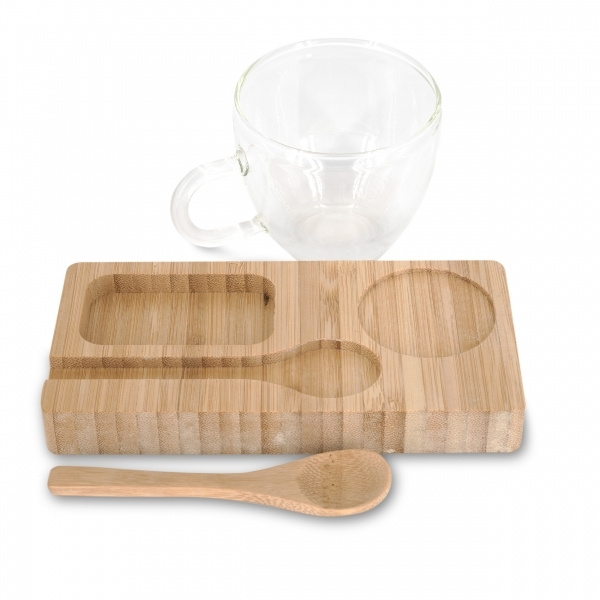 Logotrade advertising products photo of: Tray with cup and spoon FORMOSA 150 ml