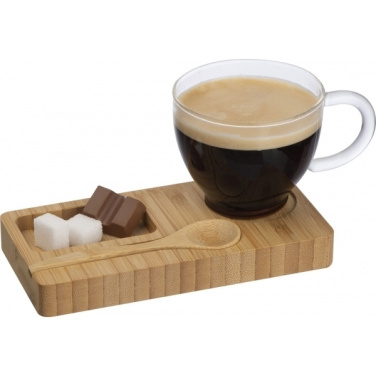 Logotrade promotional items photo of: Tray with cup and spoon FORMOSA 150 ml