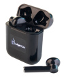 Wireless earbuds with light up logo, black