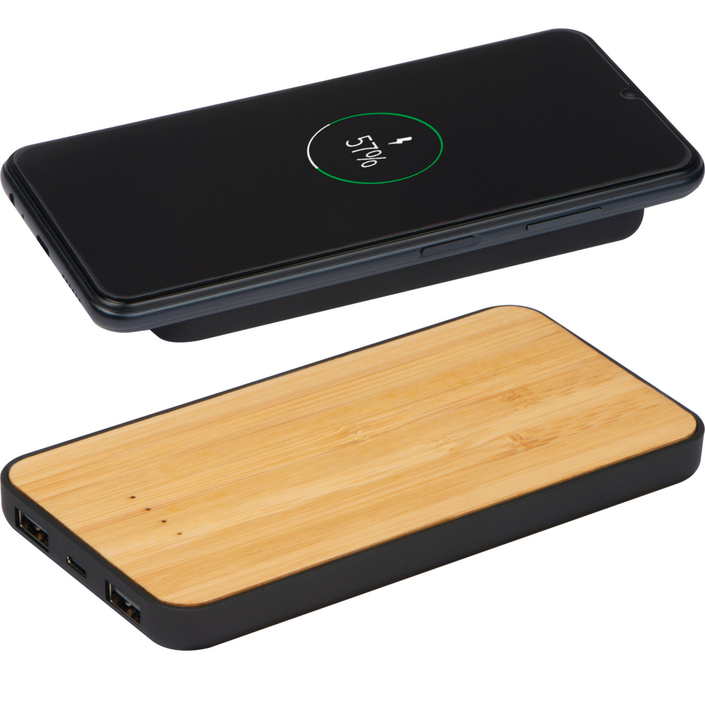 Logo trade business gift photo of: Wireless charger and powerbank 8000 mAh MILAN