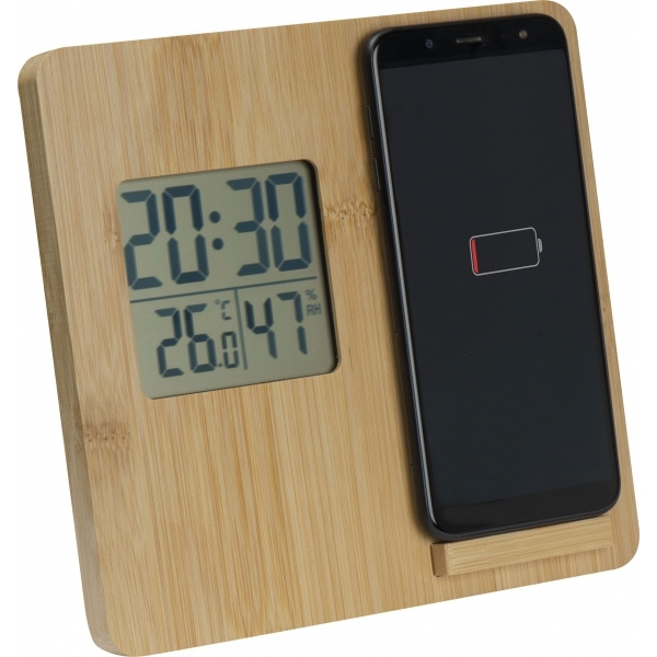 Logo trade promotional giveaways picture of: Bamboo weather station GRANADA