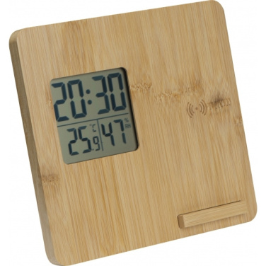 Logotrade promotional merchandise picture of: Bamboo weather station GRANADA