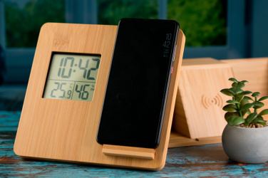 Logo trade promotional merchandise picture of: Bamboo weather station GRANADA