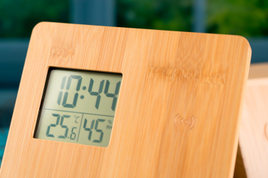 Logotrade promotional merchandise photo of: Bamboo weather station GRANADA