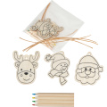 Christmas tree tag painting set DRESDEN, beige