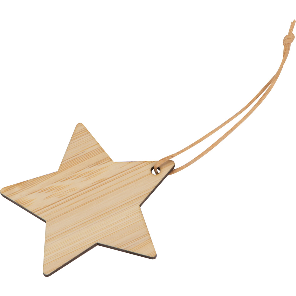 Logo trade business gift photo of: Bamboo star pendant FOGGIA