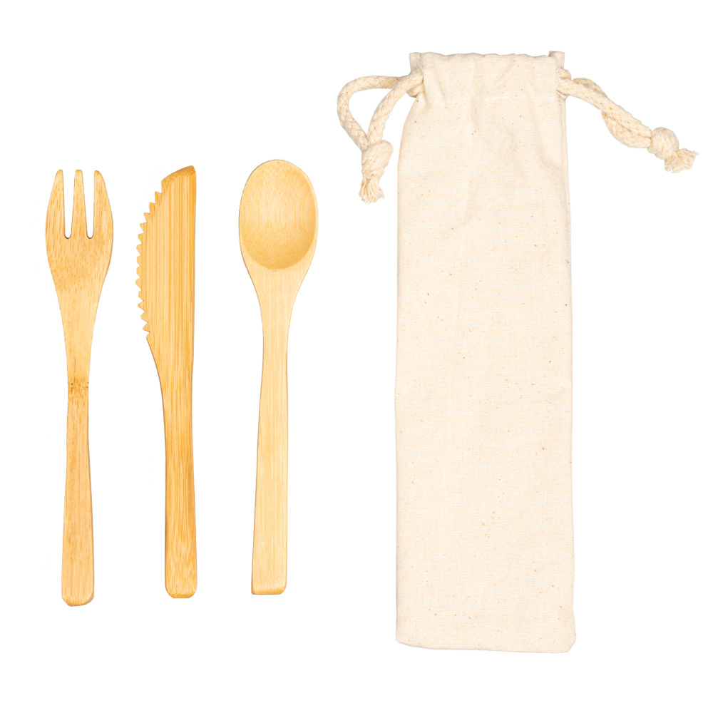 Logo trade promotional items picture of: Bamboo cutlery set BONNEVILLE