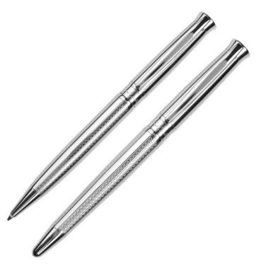 Logo trade promotional gift photo of: Metal set of ballpoint pen and roller ROI