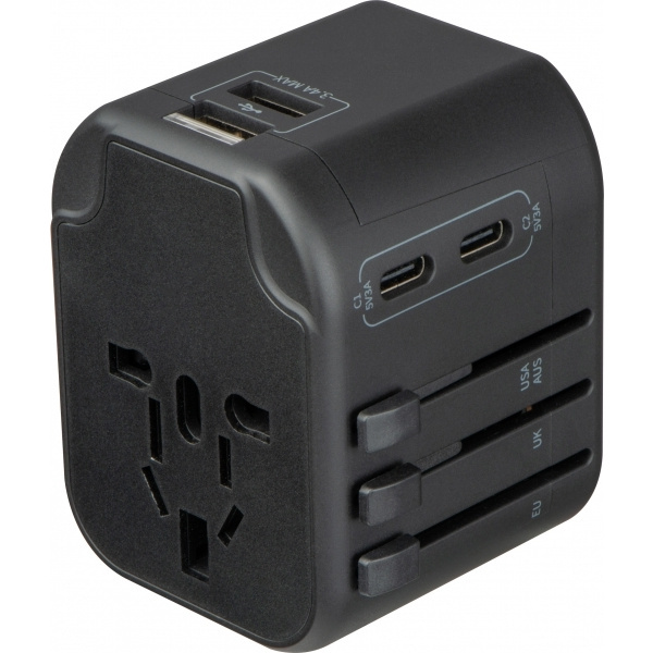 Logo trade promotional merchandise picture of: Travel Adapter Maracena