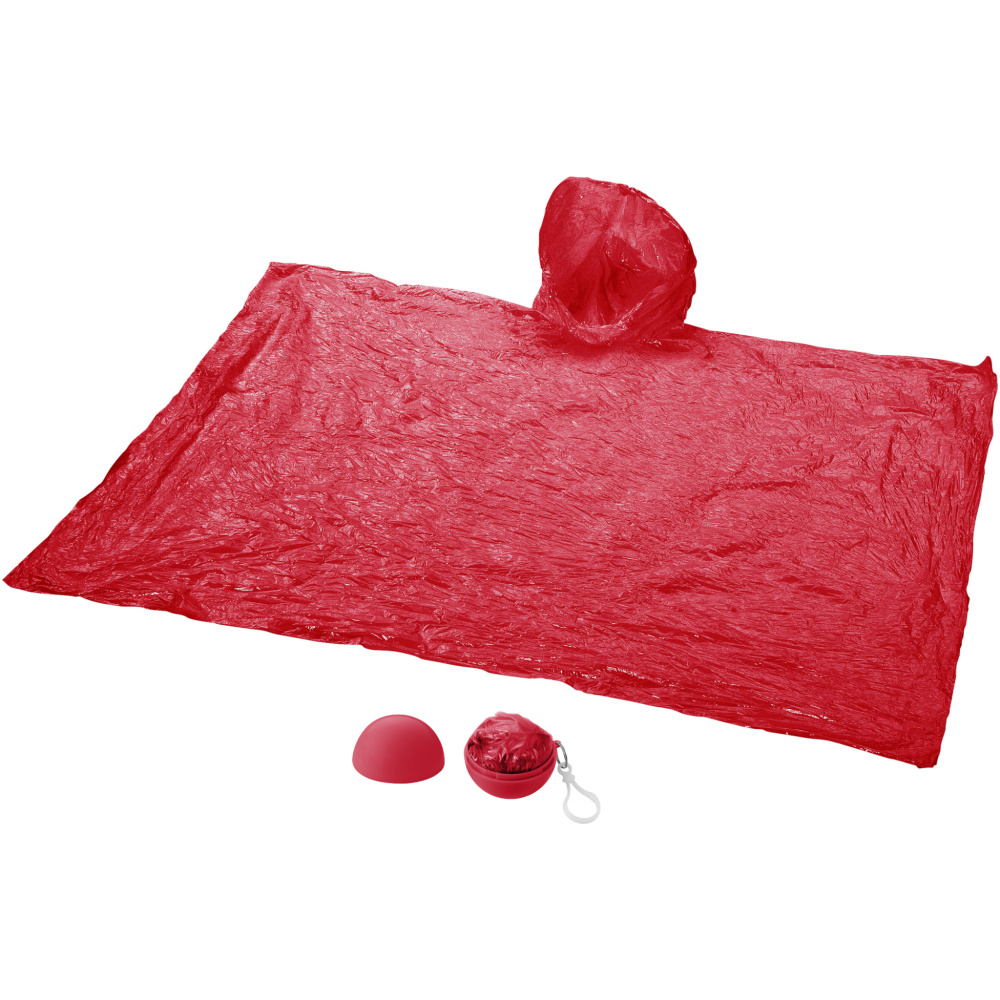 Logotrade promotional item image of: Xina rain poncho in storage ball with keychain