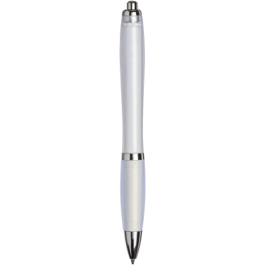 Logo trade promotional giveaway photo of: Curvy ballpoint pen with frosted barrel and grip