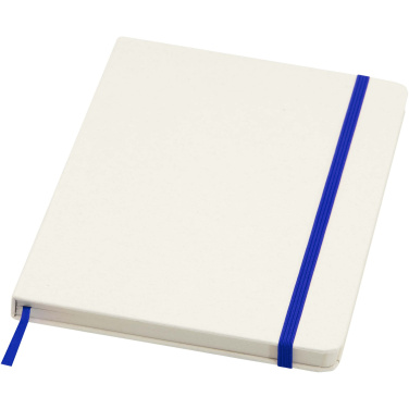 Logo trade promotional merchandise picture of: Bass A5 recycled hard cover notebook with lined pages