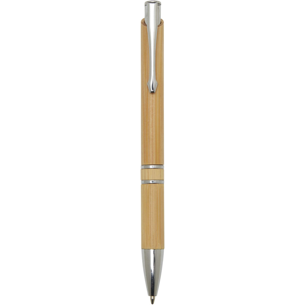 Logo trade promotional item photo of: Wicker bamboo ballpoint pen