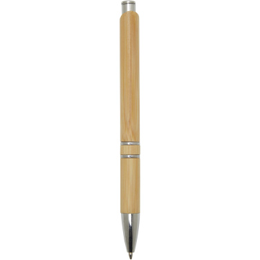 Logo trade advertising products image of: Wicker bamboo ballpoint pen