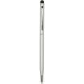 Ore aluminium ballpoint pen with stylus, Silver