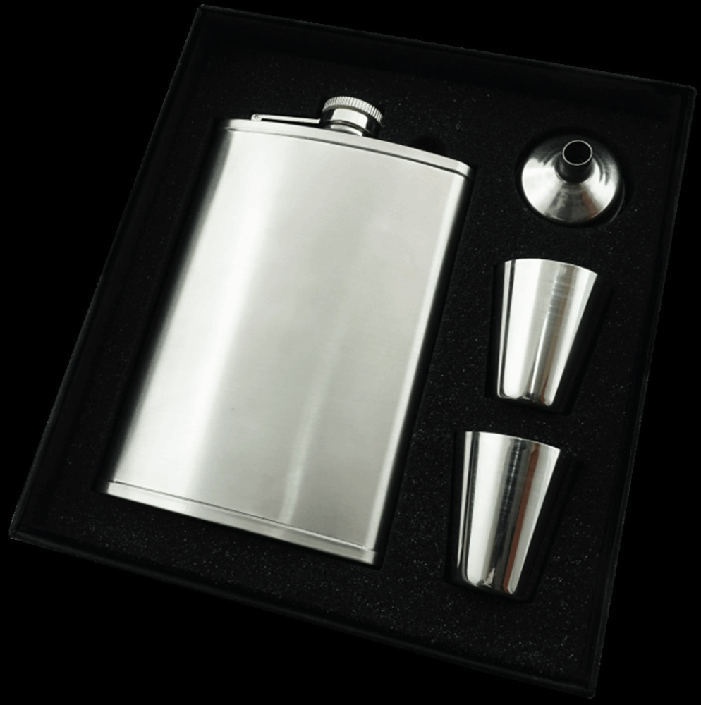 Logo trade promotional products image of: Hip flask Set 92203600