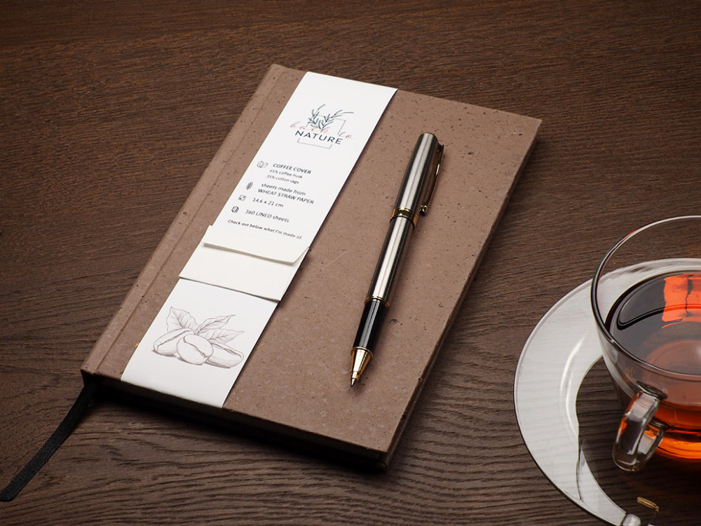 Logo trade promotional giveaways picture of: Recycled Coffee Notebook 209733900