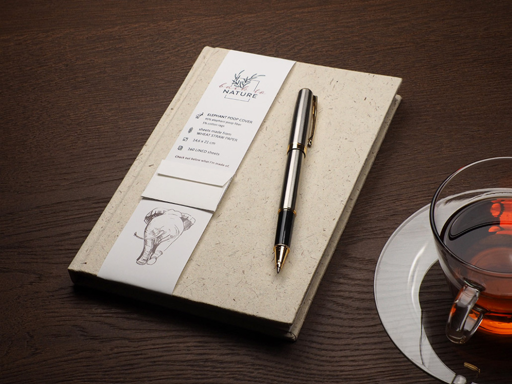 Logotrade promotional gift image of: Recycled Elephant Poo Notebook 209734400