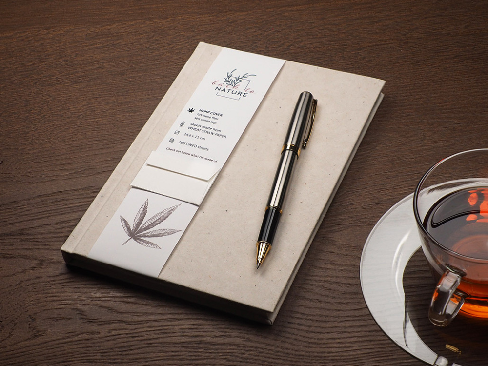 Logo trade promotional gifts picture of: Recycled Hemp Notebook 209734300