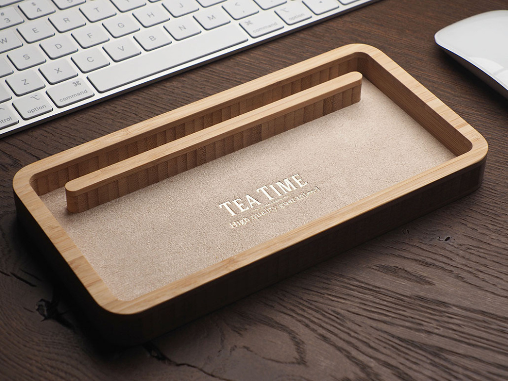 Logotrade promotional item image of: Wooden desk organiser 1850292