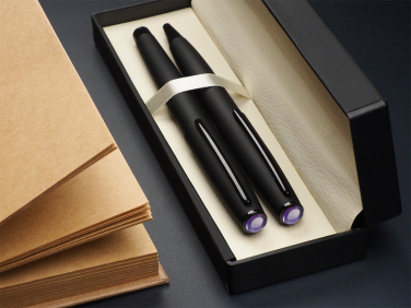 Logo trade promotional merchandise image of: Amethyst Pen set  1288036