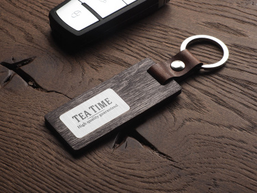 Logo trade promotional merchandise photo of: Wooden keyring 1853121