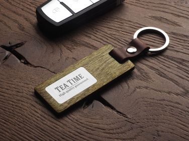 Logo trade business gift photo of: Wooden keyring 1853121