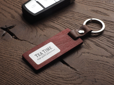 Logo trade promotional gift photo of: Wooden keyring 1853121