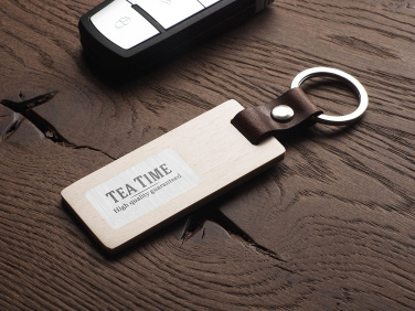 Logo trade promotional item photo of: Wooden keyring 1853121