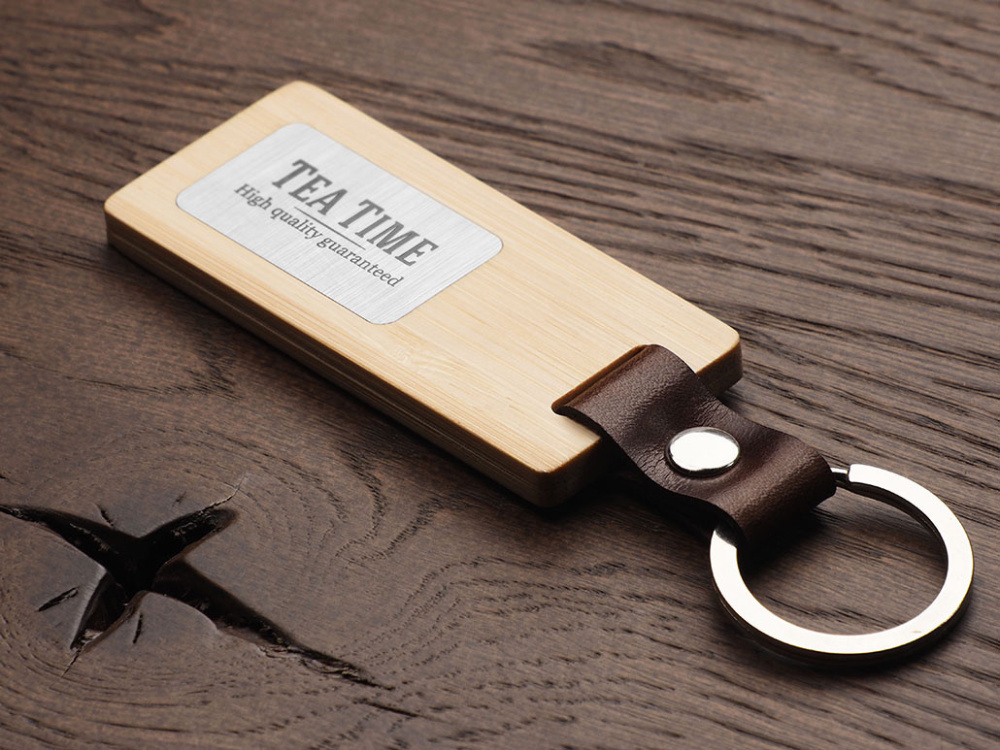 Logo trade promotional gifts image of: Wooden keyring 1853292