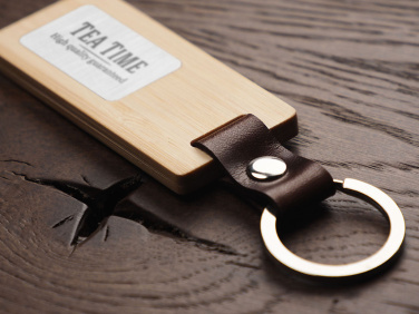 Logo trade business gift photo of: Wooden keyring 1853292