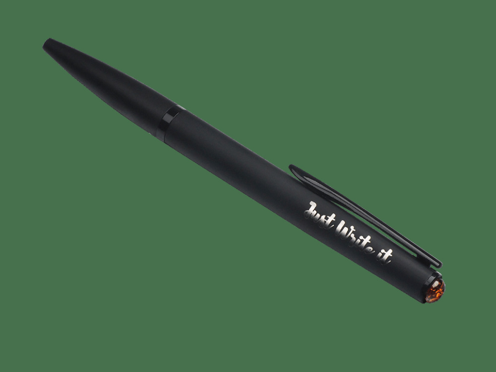 Logo trade promotional giveaways image of: Ball pen with AMBER stone 2070036