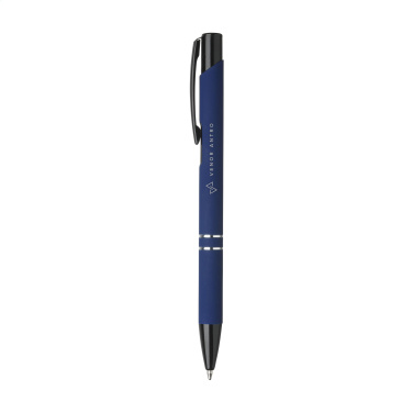 Logo trade promotional gift photo of: Ebony Rubberised pen