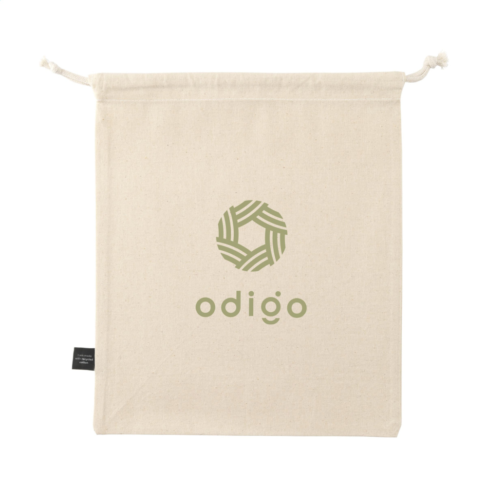 Logo trade promotional giveaways image of: Gift Pouch Natural GRS Recycled Cotton (150 g/m²) M