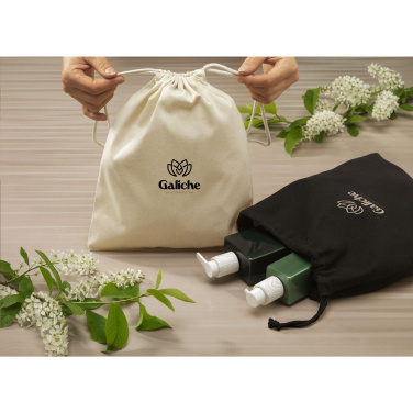 Logo trade business gift photo of: Gift Pouch Natural GRS Recycled Cotton (150 g/m²) M