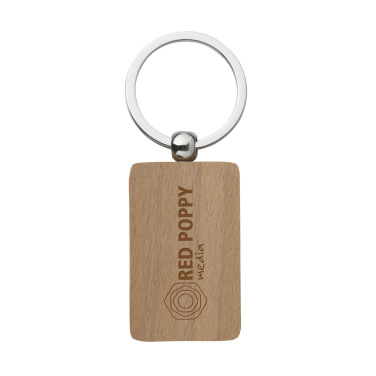 Logo trade promotional product photo of: WoodKey Rectangle keychain