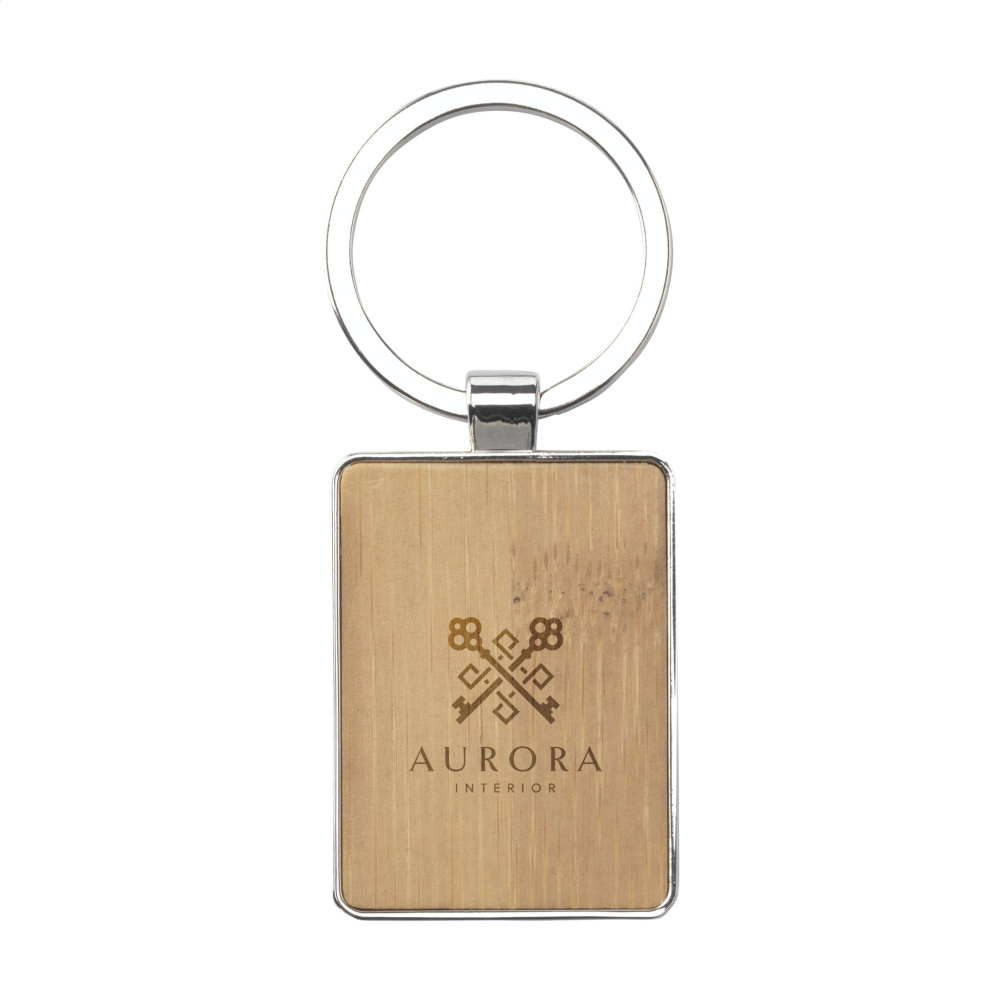 Logotrade promotional giveaway picture of: Bamboo Key Rectangle keyring